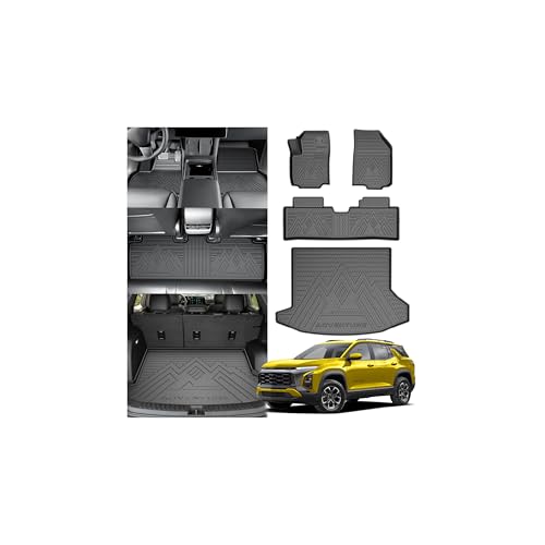 KUST Floor Mats Cargo Mat for Chevy Equinox/GMC Terrain 2025-2026 (5-Seats Gasoline) All Weather Floor Liners Trunk Mat for Equinox Accessories Rear Cover TPE Rubber Raised Edge