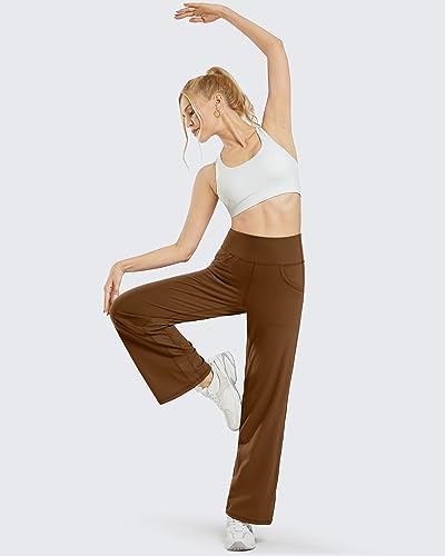 Image of Promover Wide Leg Pants for Woman Yoga Pants with Pockets Stretch