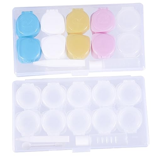 Scatola Portaoggetti Da Viaggio Con 5 Pinzette Compatte Bastoncino Per La Pulizia Delle Lenti A Contatto