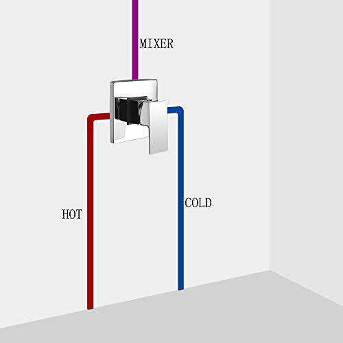 Shower Mixer Valves Wall Mount Bathroom Copper Faucet Shower Mixer Fixtures Rough In Valve And Trim Kit, Dr Faucet Polished Chrome #TOP6