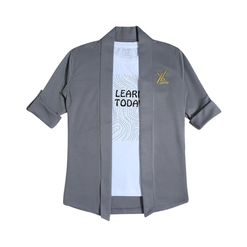 Image of CAVIO Boys Solid Open-Front Shrug with T-Shirt