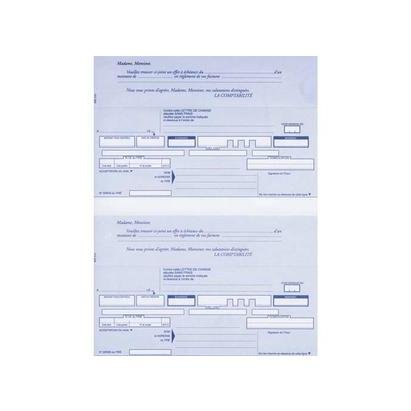 Elve 519 200 traites normalises lettres de change detachables a la feuille format 291*210 paquet de 100