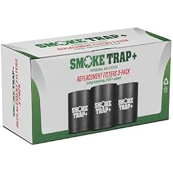 ECO Replacement Filter Cartridges For Smoke Trap + | Triple Replacement Filters - Zero Plastic Waste Replacement Filters - Maximum Air Flow While Exhaling - Long Lasting 500+ Exhales (3)
