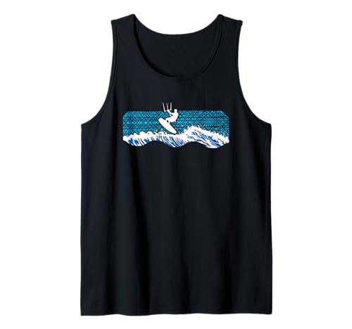 Kitesurf Kiteboard Grafico Kiteboarding Kitesurfing Silueta Camiseta sin Mangas