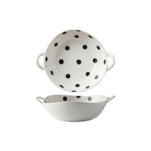 Trosiquanjia Gepunktete Suppenschüssel mit Griffen Tableware