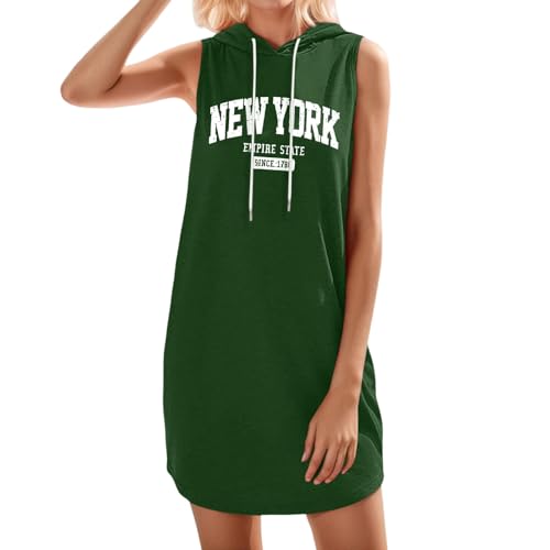 Robe d'été tendance à capuche avec cordon de serrage et impression lettres