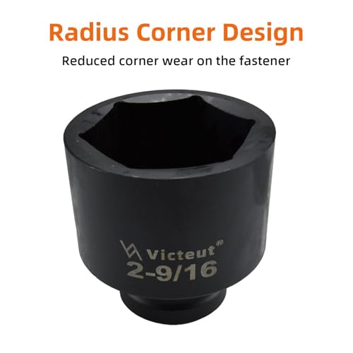 Douille à choc de 2,5 cm forgée en acier Cr-V haute résistance avec design d'angle radial