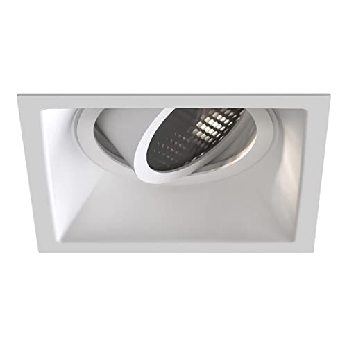 Astro Minima Slimline Square Adjustable Fire-Rated Indoor Downlight (Matt White), GU10 LED Lamp, Designed in Britain - 1249042-3 Years Guarantee
