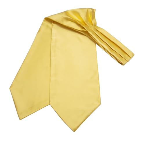 Image of Hi-Tie Silk Ascot for Men Self Tie Men's Cravat and Flower Lapel Pin Handkerchief Cufflinks Set for Wedding Party