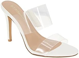 BCBGeneration Women's Glam Heeled Sandal, White/Clear, 9.5 | Image 3