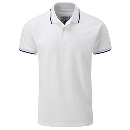 Charles Wilson Kontrastkragen Polohemd (XL, White (1019))