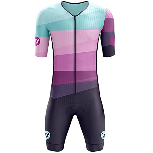 Ciclismo Jersey establece manga corta de hombre con gel Pad Men's Triathlon Summer Summer (Color : 14, Size : Large)