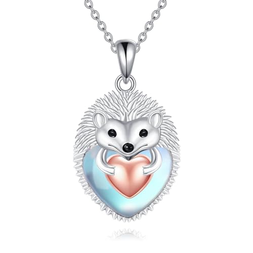 Collier argent sterling et pierre de lune chat mignon par YAFEINI