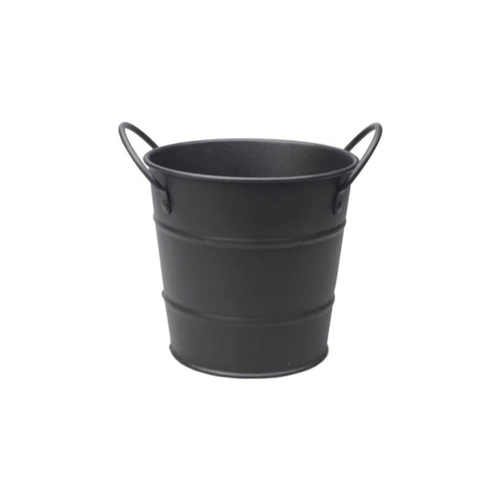 Cubo de hielo 600ml de acero inoxidable negro para aperitivos y escritorio