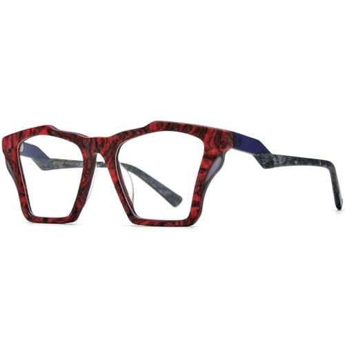 Image of HEPIDEM Gradient Multicolor Acetate Glasses Frame Women Big Oversize Eyeglasses 2023 New Spectacles Eyewear