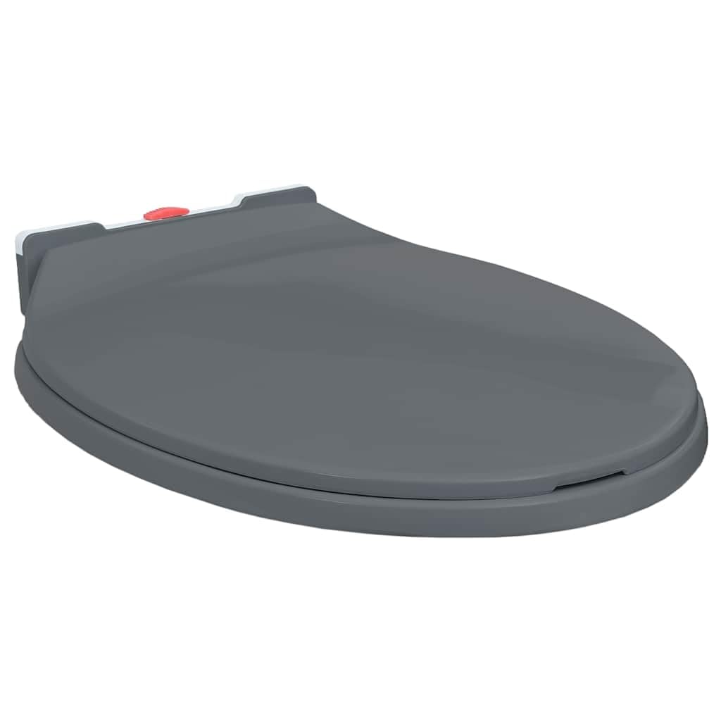 Vidaxl Soft-Close Toilet Seat Quick Release Grey Oval from B&Q