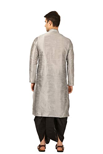 Image of Royal Kurta Men's Cotton Silk Dhoti Kurta (White)