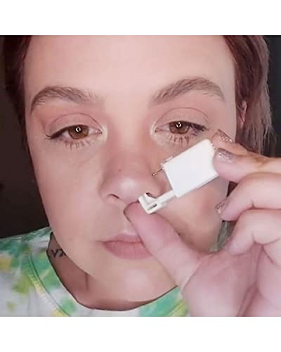 4 Pack Nose Piercing Kit, Slviekae Disposable Safe Sterile Piercing Gun, Self Nose Piercing Unit For, Nose Stud Piercing Kit Tool (Silver) #TOP3