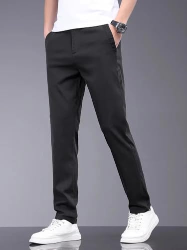 Men Summer Casual Pants Thin Elastic Waist Business Slim Trousers Male2