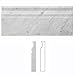 Diflart Carrara White Italian Bianco Carrera Marble 5x12 Baseboard Trim Molding Polished Pack of 5