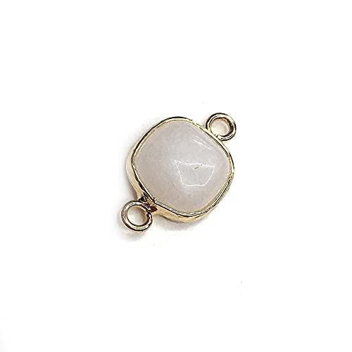 Pierre naturelle carrée et connecteur agate œil de tigre pour création collier