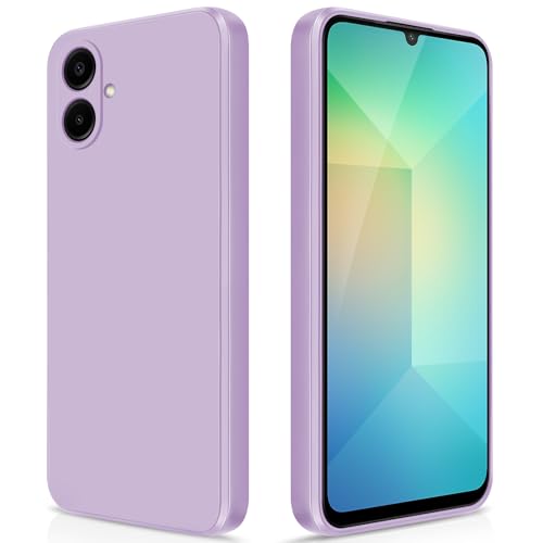 GiiYoon - GiiYoon Case Compatible with Samsung Galaxy A06, Silky-Soft Touch Full-Body Protective Phone Silicone Case, Shockproof Cover with Microfiber Lining, Purple