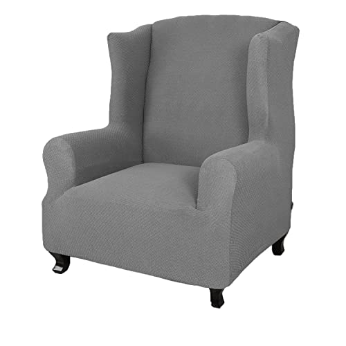 Funda para sillón orejero elástica con diseño estampado moderno modelo D 2