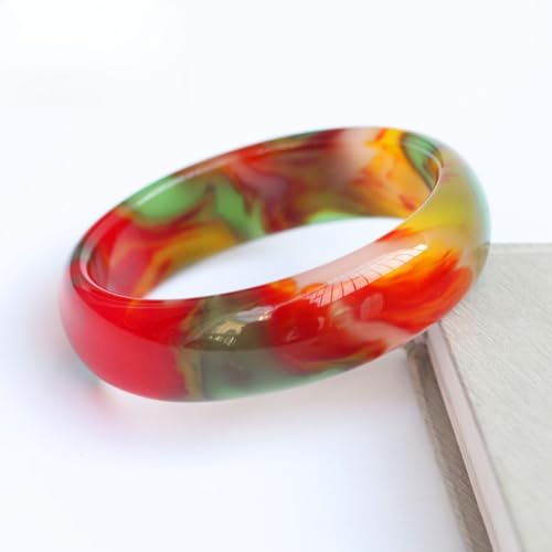 Natural Rainbow Jade Bracelet, Colored Chicken Blood Stone Red White Jade Bangle Bracelet, Gift Inner diameter 62-64mm2