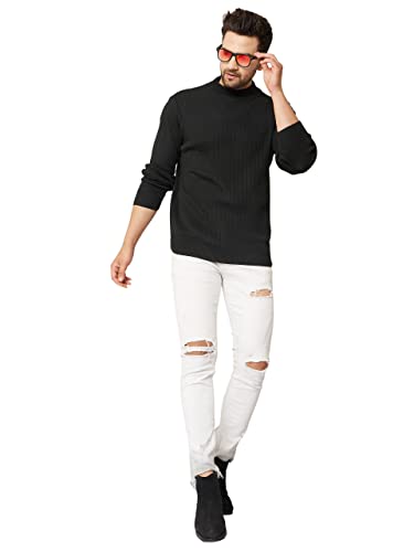Image of Kvetoo Men High Neck Full Sleeve Winter Woolen Sweater