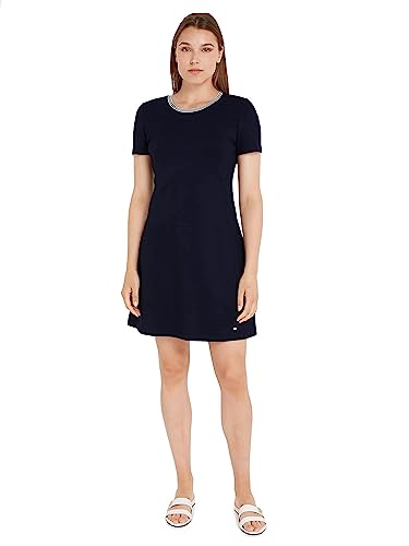 Tommy Hilfiger Damen Kleid Punto Mini Sommerkleid, Blau (Desert Sky), 40W