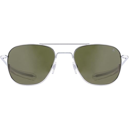 Image of AO American Optical Silver Original Pilot Sunglasses | Nylon & Glass Lenses | Polarized & Non-Polarized