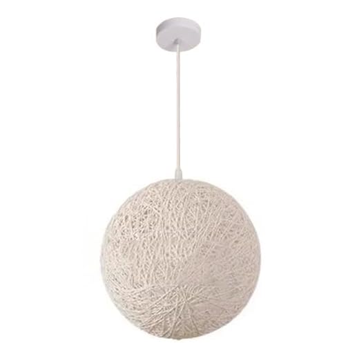YXTSIMV 1-Light Bohemian Modern Bamboo Rattan Pendant Light Farmhouse Woven Wicker Globe Lampshade Boho Light Fixtures Hanging Lamp Vintage Ceiling Lights for Bedroom Living Room Hallway Kitchen