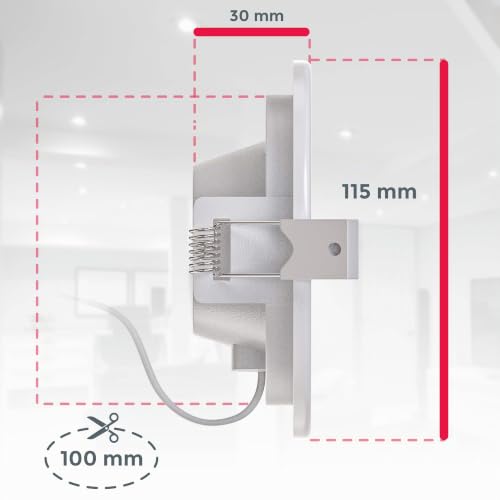 Miniatura 5 de B.K.Licht I Juego De 3 Luces Led Empotradas En El Baño I Ultra Plano 30mm I Ø115mm I Blanco I 6 X 6w Tablas Led I 450 Lumen I 3.000k Blanco Cálido I Ip44 I Foco Empotrado En El Baño