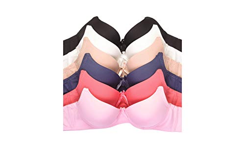 Mamia Women's Full Cup Push Up Lace Bras (Pack of 6) (36C, Confident)