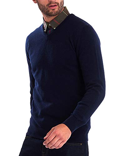 Pull Barbour Essential Lambswool col V contre le froid sans irritation cutanée