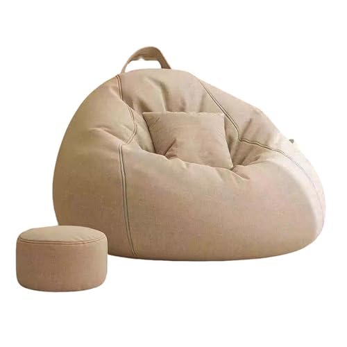 Sillón puff – Sofá reclinable portátil de lino de algodón suave para dormitorio y balcón – Asiento para dormir para máxima relajación y comodidad
