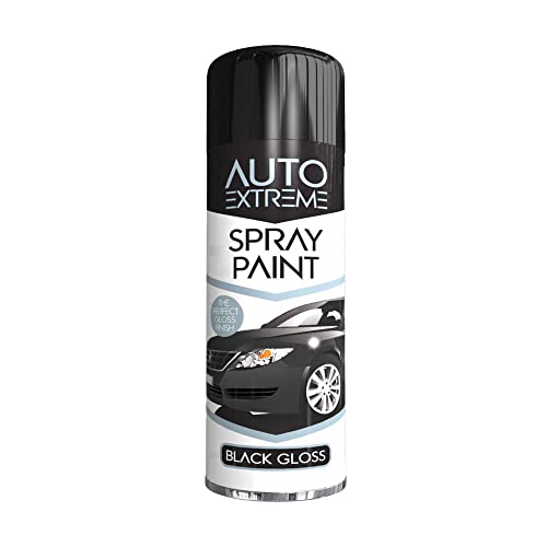 1 x Black Gloss Auto Extreme Spray Paint 250ml Professional Quality, Perfect Finish for Cars, Bikes,Vans, Metal, Wood