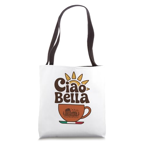 Bolso tote Ciao Bella Rome con gráfico vintage de café italiano miniatura 1