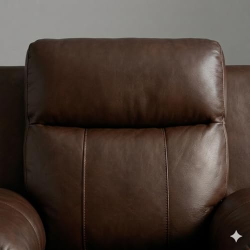 Image of Amazon Brand - Solimo Elira | Single Seater Sofa Recliner | Manual Recliner (Leatherette Brown)