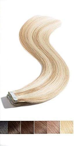 16inch Tape in Human Hair Extensions Ash Blonde mixed Bleach Blonde 30g/20pcs #18-613