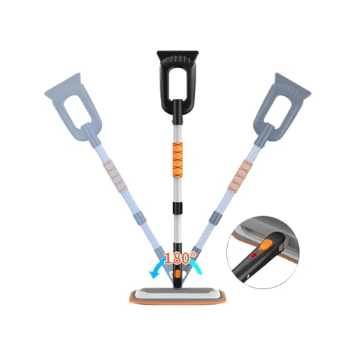 shjxi Rascador de hielo para coche, accesorio de aleación de aluminio extensible, pala de nieve resistente, para ventanas, camiones, vehículos, techo, invierno, limpieza de emergencia, heladas, casa