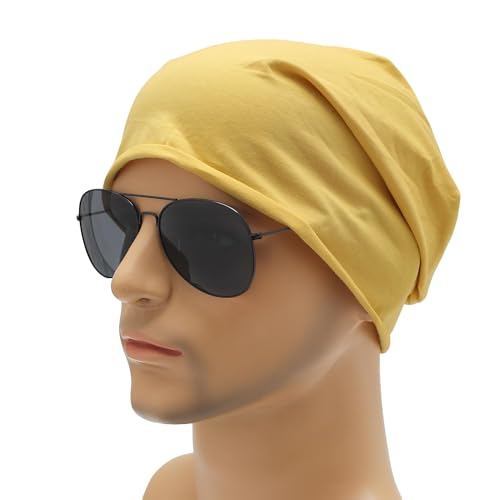 Image of ZLYC Cotton Thin Slouchy Beanie Hat for Men Women Fashion Soft Stretch Knit Skull Cap