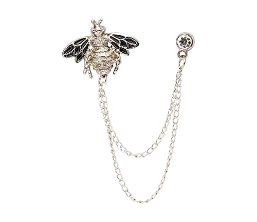 Broche de cadena para hombre Knighthood acabado plata de alta joyería