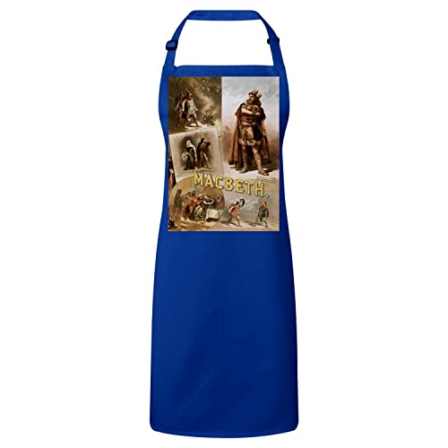 Tablier cuisine bleu Macbeth Shakespeare cadeau idéal pour passionné de théâtre