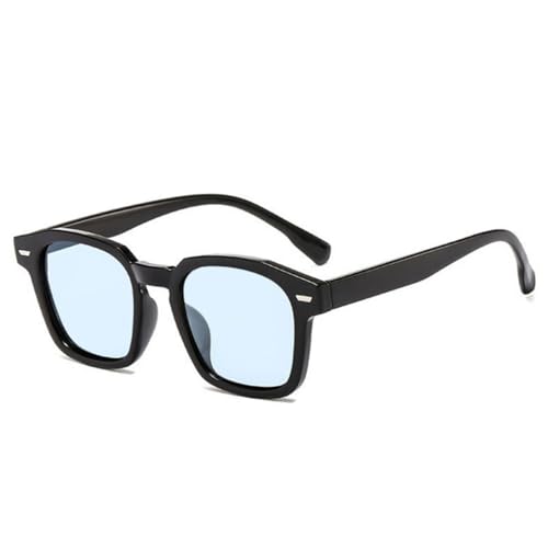 Lunettes de soleil pour femmes LVTFCO tendance vintage cadre carré noir bleu taille unique