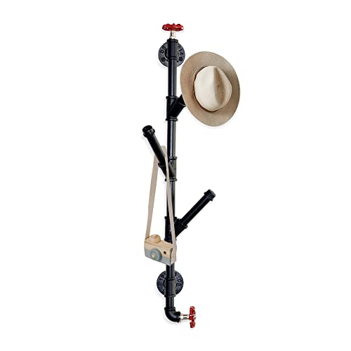 Dsdst Coat Rack & Hat Rack Pipe Industrial Wall Mounted Clothes Hanger Black Color Vintage Heavy Duty Clothes Hat Hanger Racks Rustic Iron Garment Storage Display For Home #TOP1