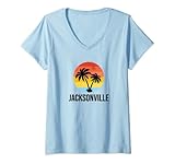 Photo Gallery donna jacksonville retro palma vacanza vintage jacksonville maglietta con collo a v Photo Gallery donna jacksonville retro palma vacanza vintage jacksonville maglietta con collo a v