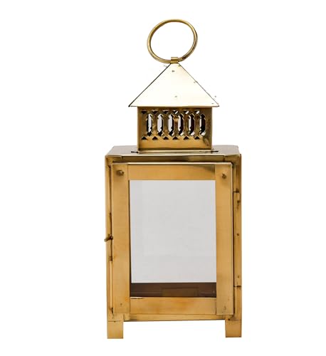 Image of Handicraft Akhand Diya with Glass Cover Brass, Akhand Diya for Home Temple puja, Hanging Table Lantern