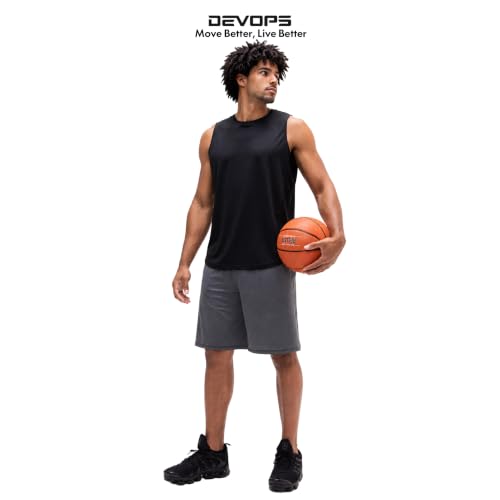 Image of DEVOPS Men's 2-Pack Loose-Fit 10 inch Workout Gym Shorts with Pockets