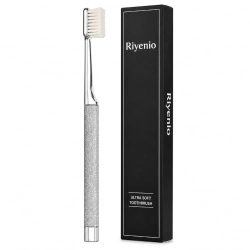 Ultra Soft Toothbrush for Sensitive Gums & Teeth – Premium Manual Toothbrush with Dense Soft Bristles, Deep Cleaning, Ergonomic Metal Handle, Adult To